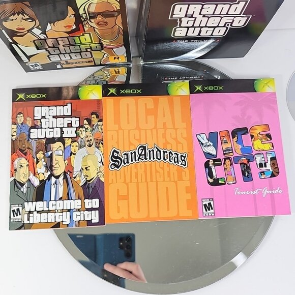 Grand Theft Auto Trilogy (Microsoft Xbox, 2005) 3 Posters Manuals And CDs Tested - Picture 15 of 16